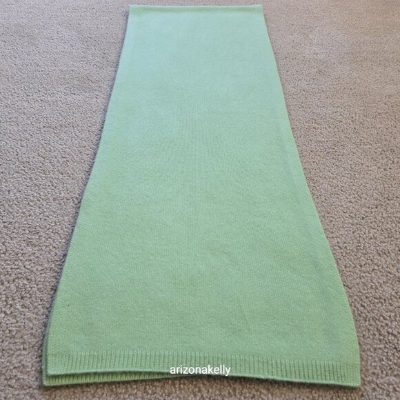 Thick Cashmere Scarf Knit Pastel Green - Picture 6 of 13